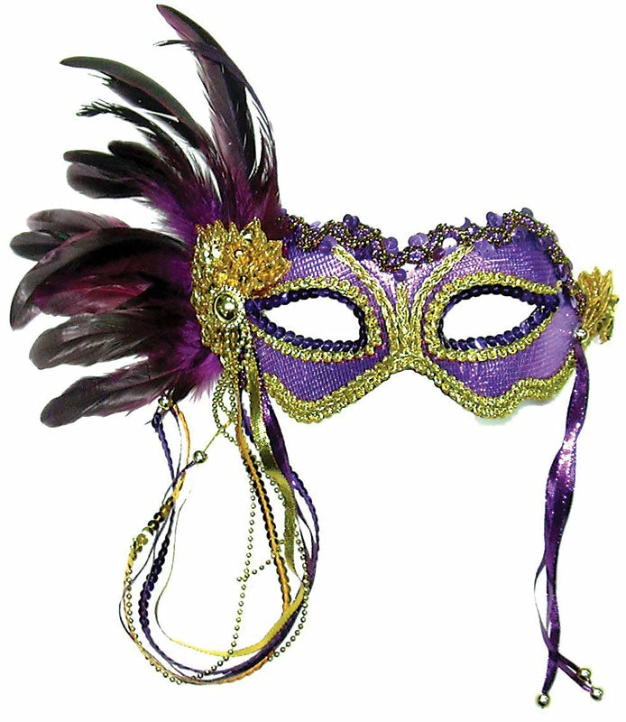 Bristol Purple And Gold Metallic Satin Mask Costume Accessories 3 Bristol Purple And Gold Metallic Satin Mask Costume Accessories