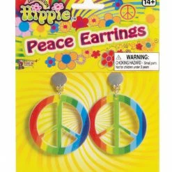 Bristol Rainbow Peace Hippie Earrings 1960's