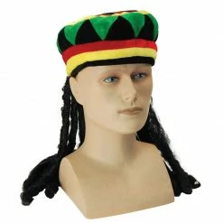 My Fancy Dress 1980's Rasta Tam Hat And Dreadlocks