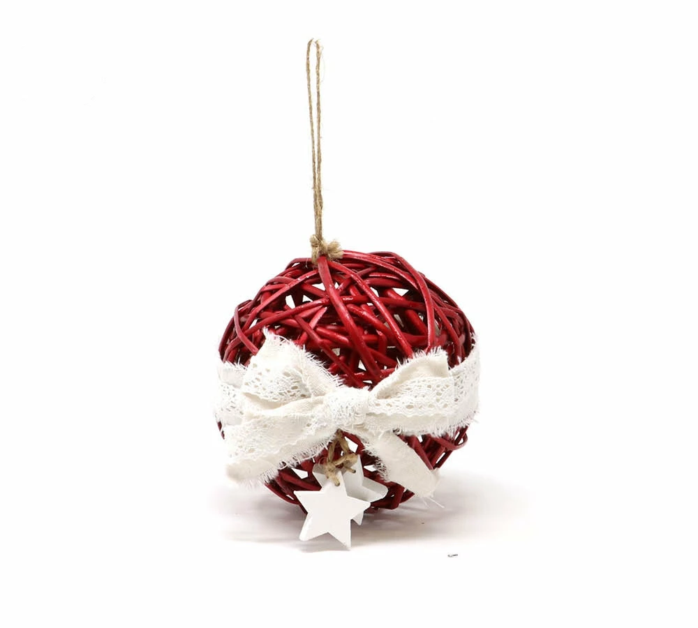 Fiestas Guirca Christmas Gift And Decoration Ideas Red Bauble Wood Decorated 15cms 3 Fiestas Guirca Christmas Gift And Decoration Ideas Red Bauble Wood Decorated 15cms