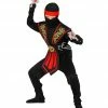 Widmann Kid's Halloween Red Kombat Ninja Costume With Weapons 1 Widmann Kid's Halloween Red Kombat Ninja Costume With Weapons