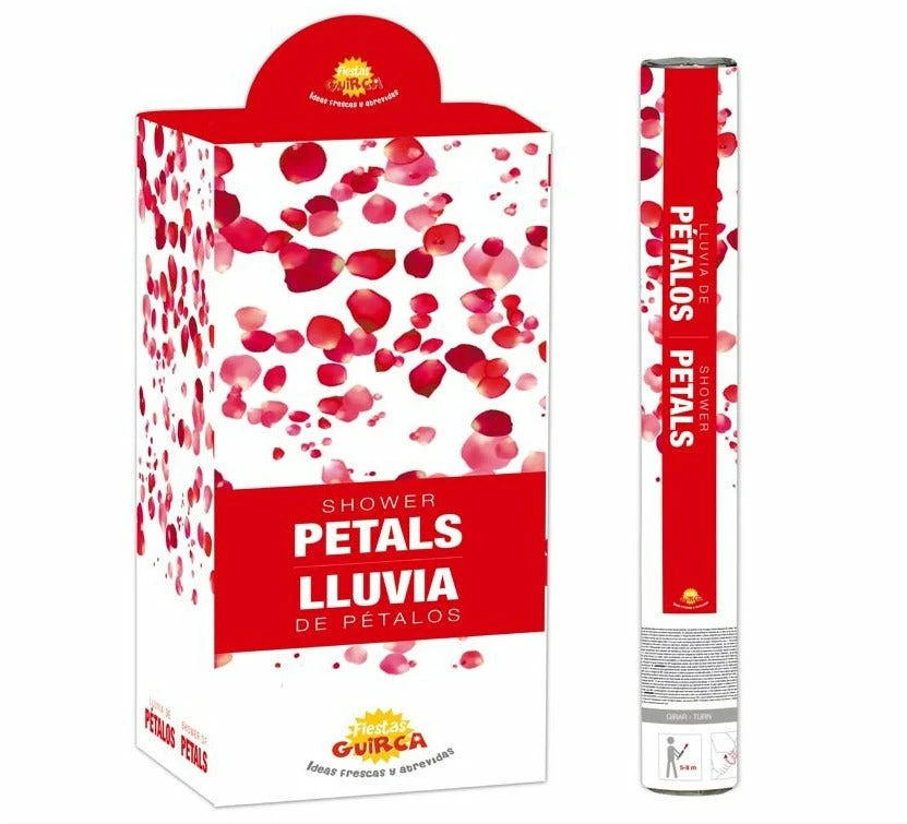 Fiestas Guirca Red Rose Petal Confetti Cannon 50cm 3 Fiestas Guirca Red Rose Petal Confetti Cannon 50cm