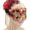 Bristol Red Satin Mask Beads And Red Feathers 2 Bristol Red Satin Mask Beads And Red Feathers