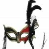 Bristol Red And Black Victorian Masquerade Mask 1 Bristol Red And Black Victorian Masquerade Mask