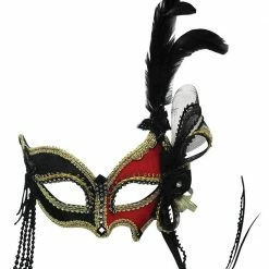 Bristol Red And Black Victorian Masquerade Mask