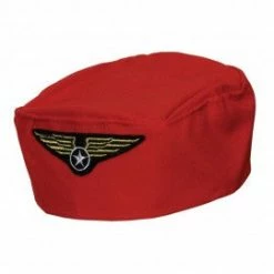 My Fancy Dress Red Flight Attendant Hat Uniform Costumes