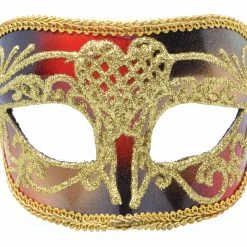 Bristol Red Gold Masquerade Mask Men's