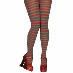 Wicked Christmas Accessories Red And Green Candystripe Tights
