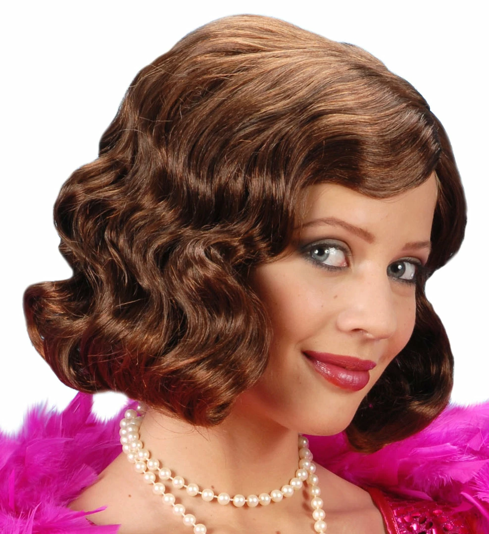 Widmann Roaring 20's Brown Wig 3 Widmann Roaring 20's Brown Wig