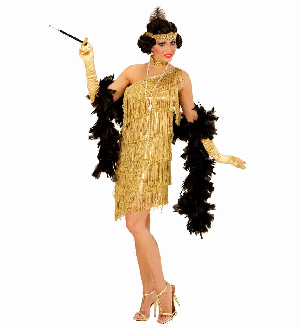 Widmann Roaring 20's Gold Flapper Costume Ladies 3 Widmann Roaring 20's Gold Flapper Costume Ladies