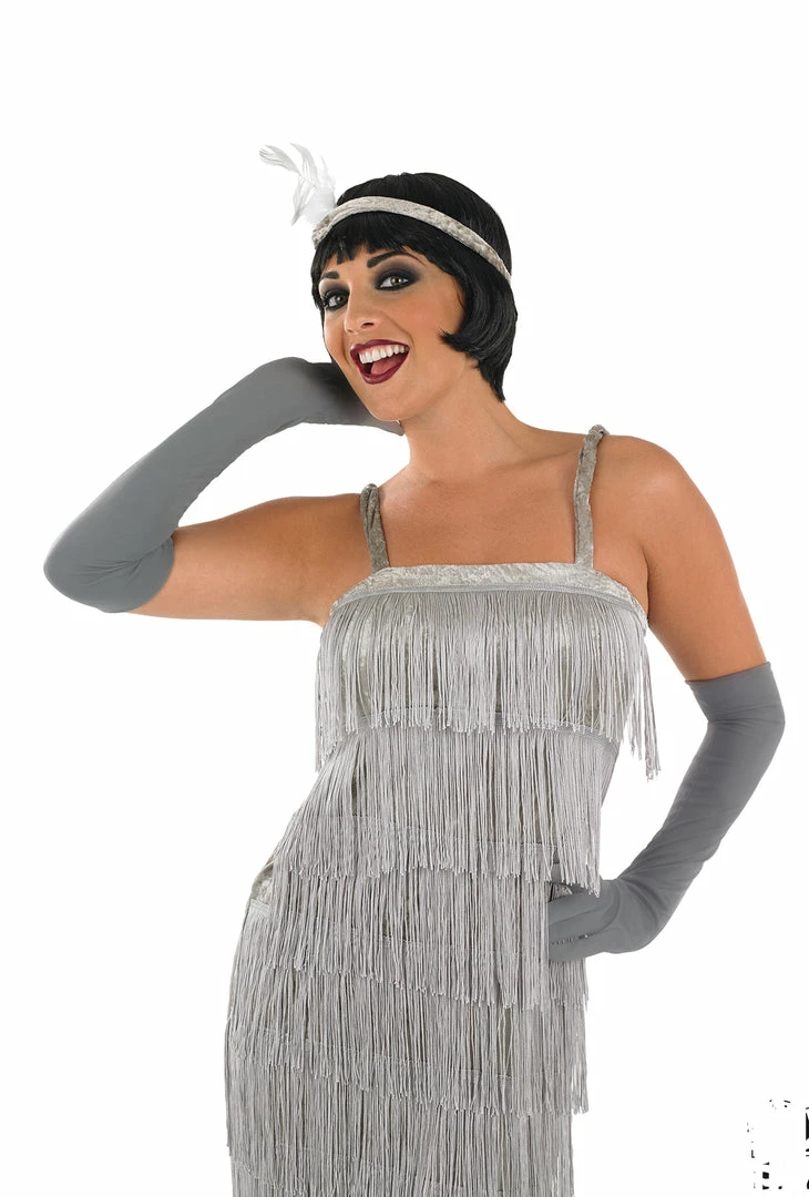 Funshack Roaring 1920's Girl Silver Flapper Costume 3 Funshack Roaring 1920's Girl Silver Flapper Costume