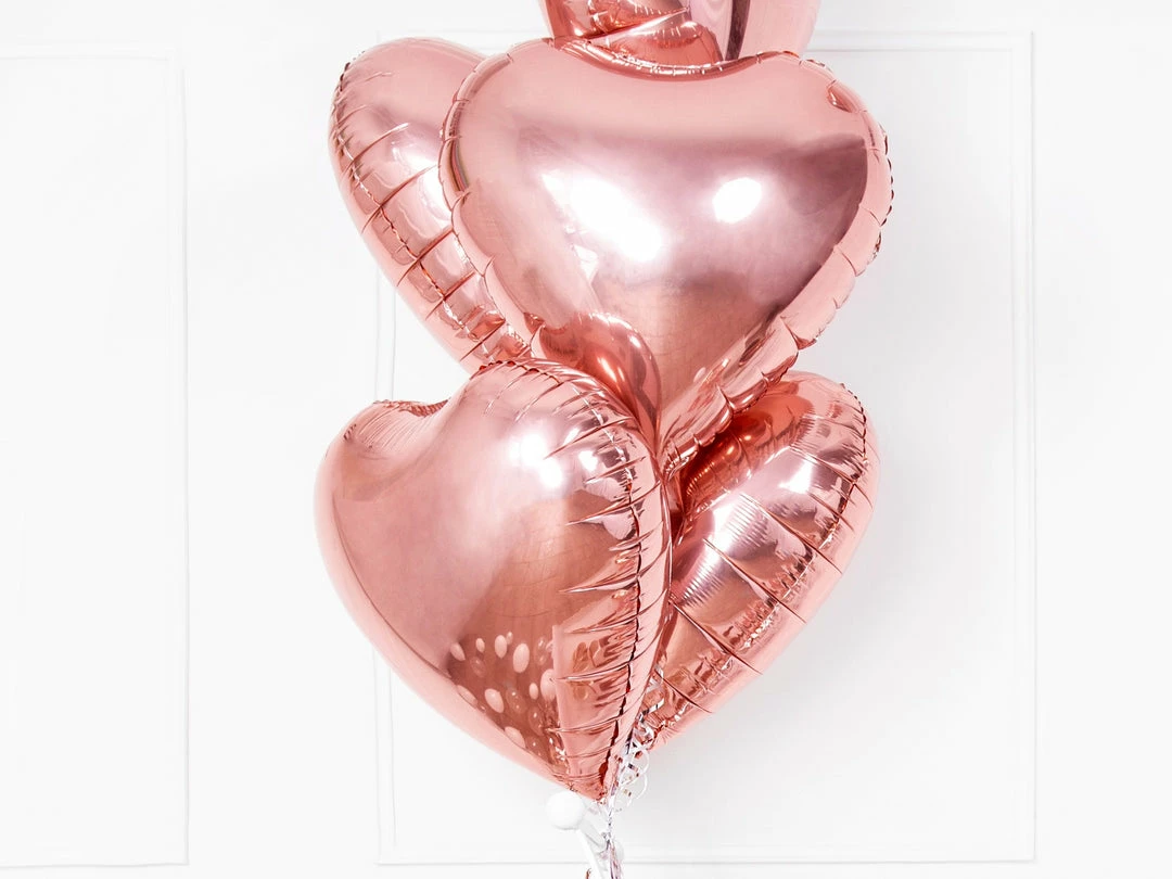 Partydecor Valentines Rose Gold Heart Foil Balloon 18" 5 Partydecor Valentines Rose Gold Heart Foil Balloon 18"