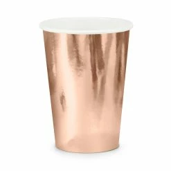 Partydecor Rose Gold Metallic Paper Cups Party Supplies