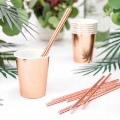 Partydecor Rose Gold Metallic Paper Cups Party Supplies