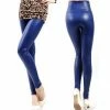 My Fancy Dress Wetlook Leggings Glossy High Waist Blue Ladies 2 My Fancy Dress Wetlook Leggings Glossy High Waist Blue Ladies