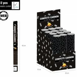 Fiestas Guirca Silver Confetti Cannon 30cm Party Supplies