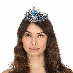 Fiestas Guirca Silver Queen's Tiara Crown Blue Jewels Medieval, Renaissance & Tudor Costumes