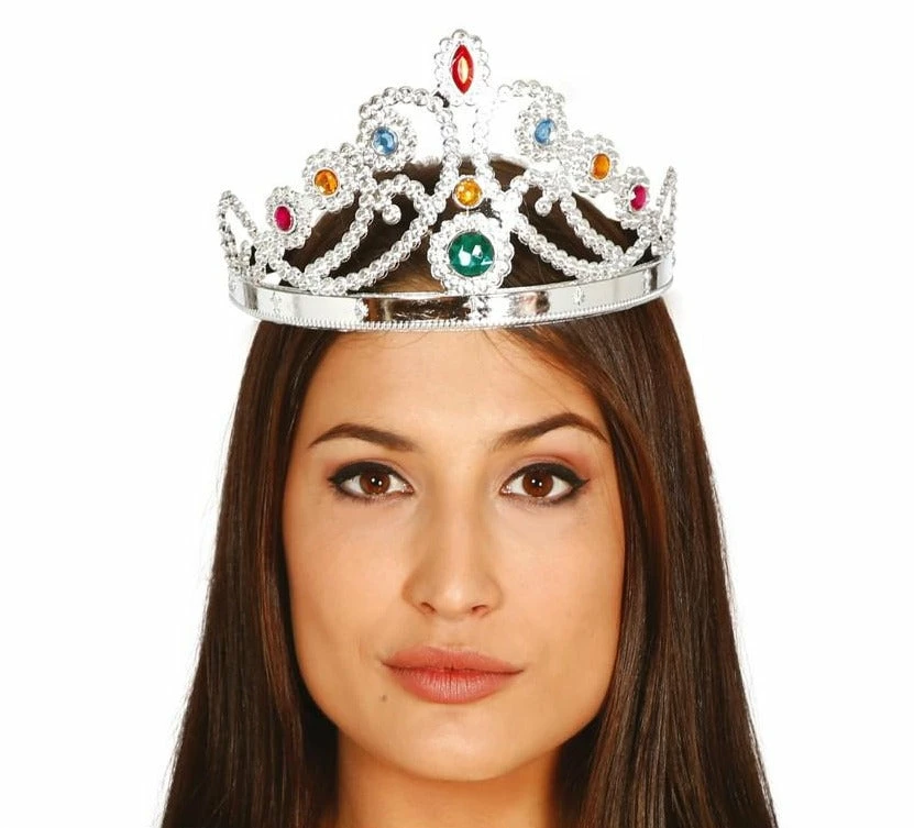 Fiestas Guirca Medieval, Renaissance & Tudor Costumes Silver Queen's Tiara Crown 3 Fiestas Guirca Medieval, Renaissance & Tudor Costumes Silver Queen's Tiara Crown