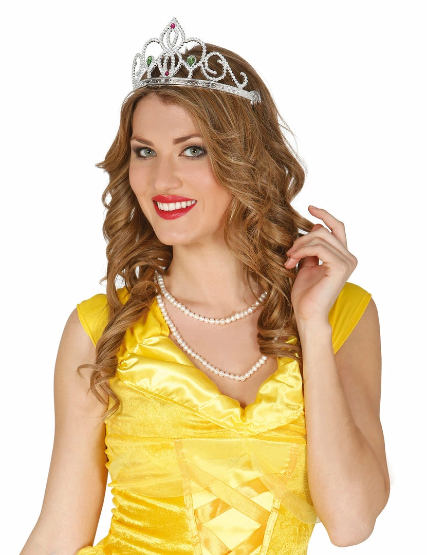 Fiestas Guirca Silver Jewelled Tiara Crown Medieval, Renaissance & Tudor Costumes 3 Fiestas Guirca Silver Jewelled Tiara Crown Medieval, Renaissance & Tudor Costumes