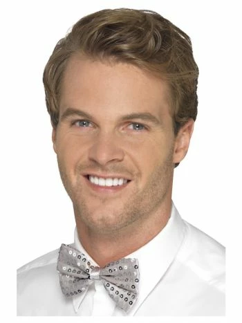 Smiffy's Costume Accessories Silver Sequin Bow Tie 3 Smiffy's Costume Accessories Silver Sequin Bow Tie