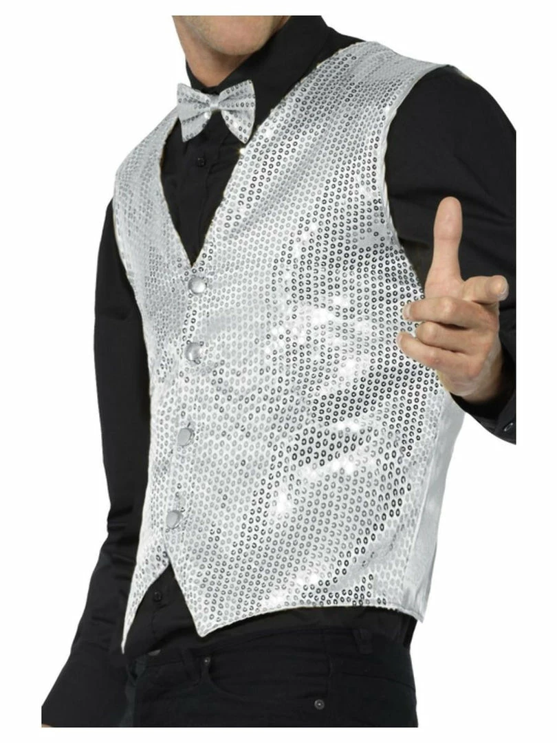 Smiffy's Silver Sequin Waistcoat Ladies 5 Smiffy's Silver Sequin Waistcoat Ladies