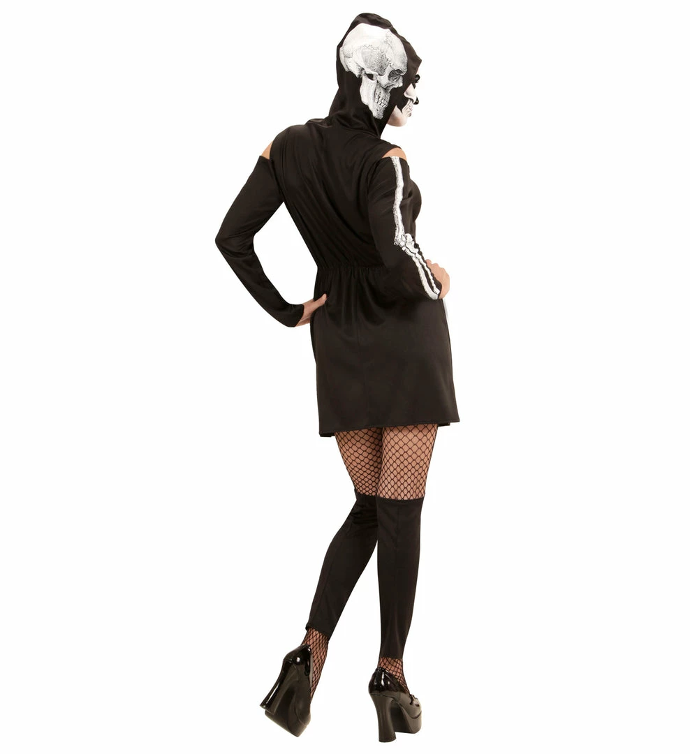 Widmann Skeleton Hooded Dress Costume Adult 6 Widmann Skeleton Hooded Dress Costume Adult