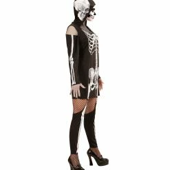 Widmann Skeleton Hooded Dress Costume Adult 8 Widmann Skeleton Hooded Dress Costume Adult