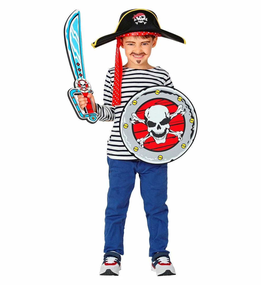 Widmann Skull Pirate Sword And Shield Set Child's 4 Widmann Skull Pirate Sword And Shield Set Child's