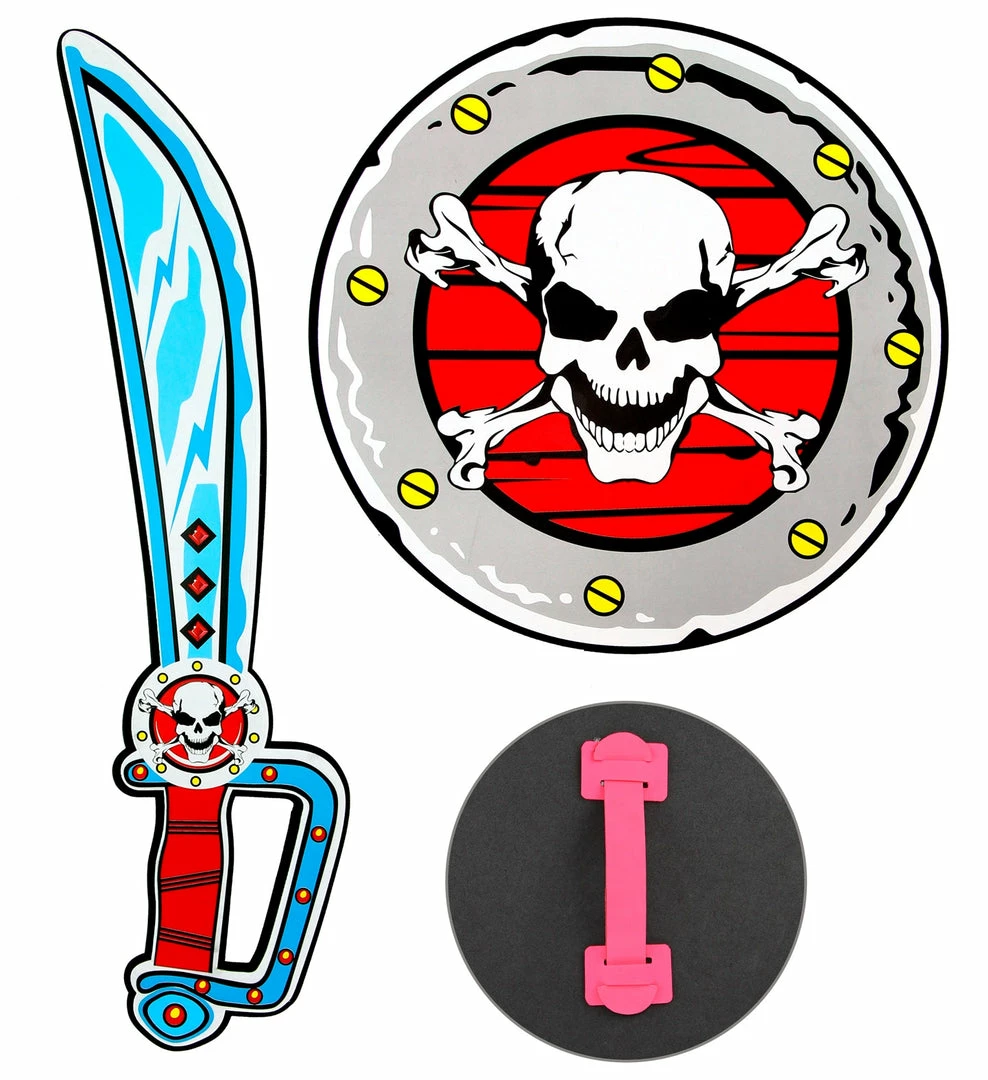 Widmann Skull Pirate Sword And Shield Set Child's 3 Widmann Skull Pirate Sword And Shield Set Child's