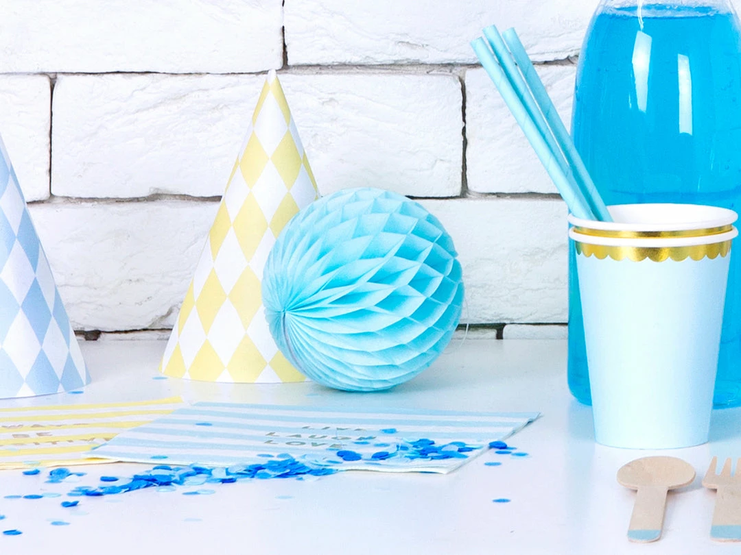 Partydecor Sky Blue Honeycomb Decoration 10cm 4 Partydecor Sky Blue Honeycomb Decoration 10cm