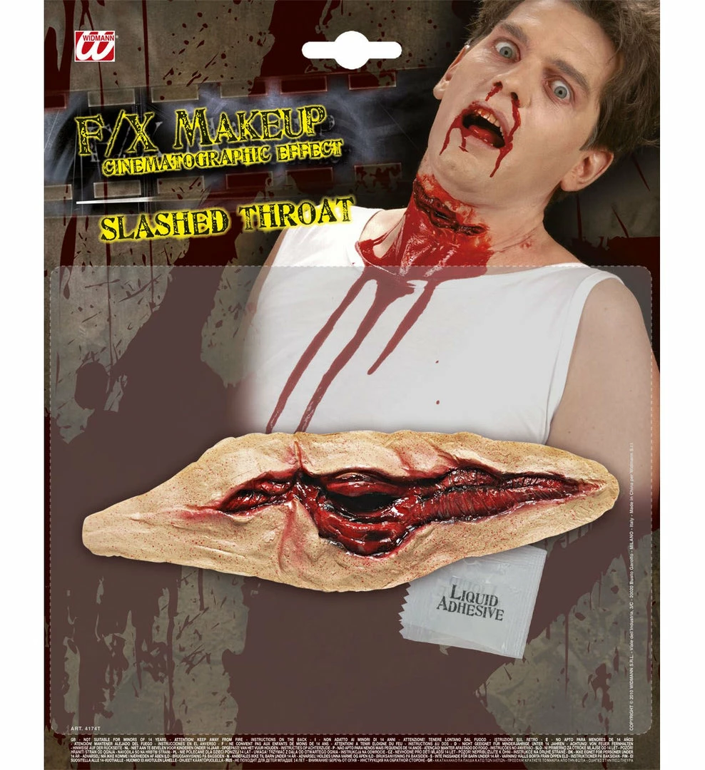 Widmann Slashed Throat Fake FX Halloween Accessories 3 Widmann Slashed Throat Fake FX Halloween Accessories