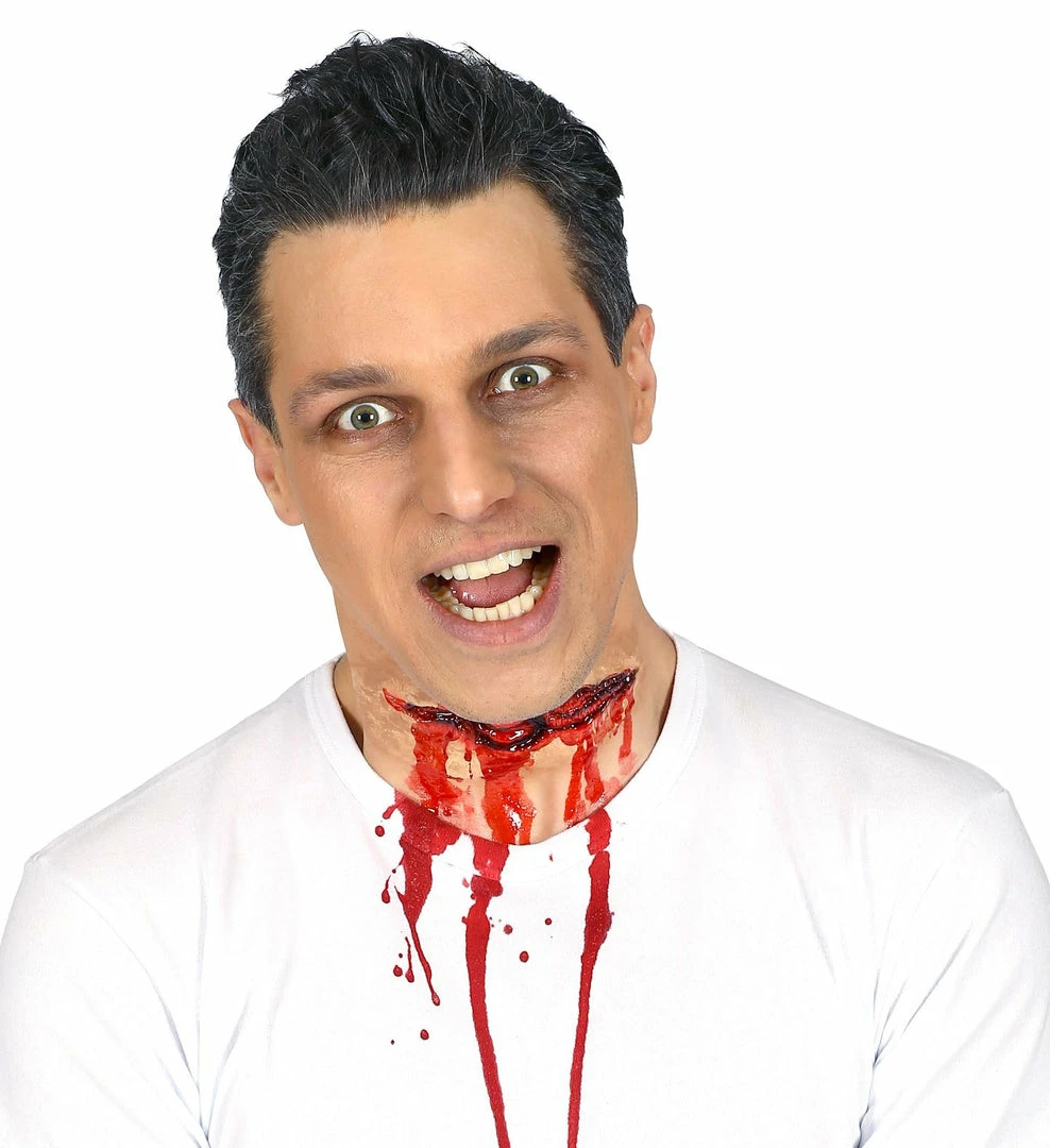Widmann Slashed Throat Fake FX Halloween Accessories 4 Widmann Slashed Throat Fake FX Halloween Accessories