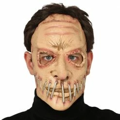 Fiestas Guirca Stapled Mouth Latex Mask Halloween Accessories