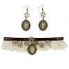 Widmann Steampunk Lace Choker And Cameo Earring Set