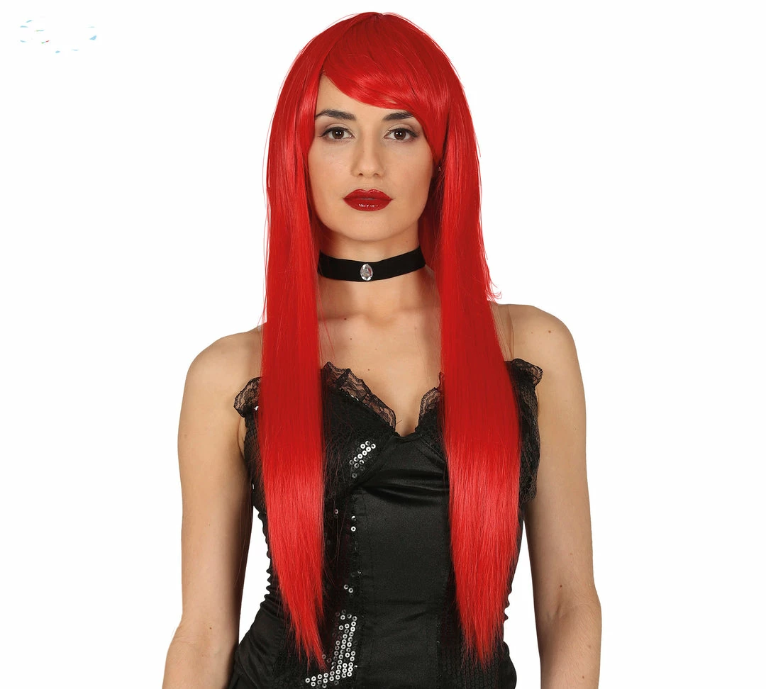 Fiestas Guirca Wigs Straight Long Red Wig Deluxe 3 Fiestas Guirca Wigs Straight Long Red Wig Deluxe