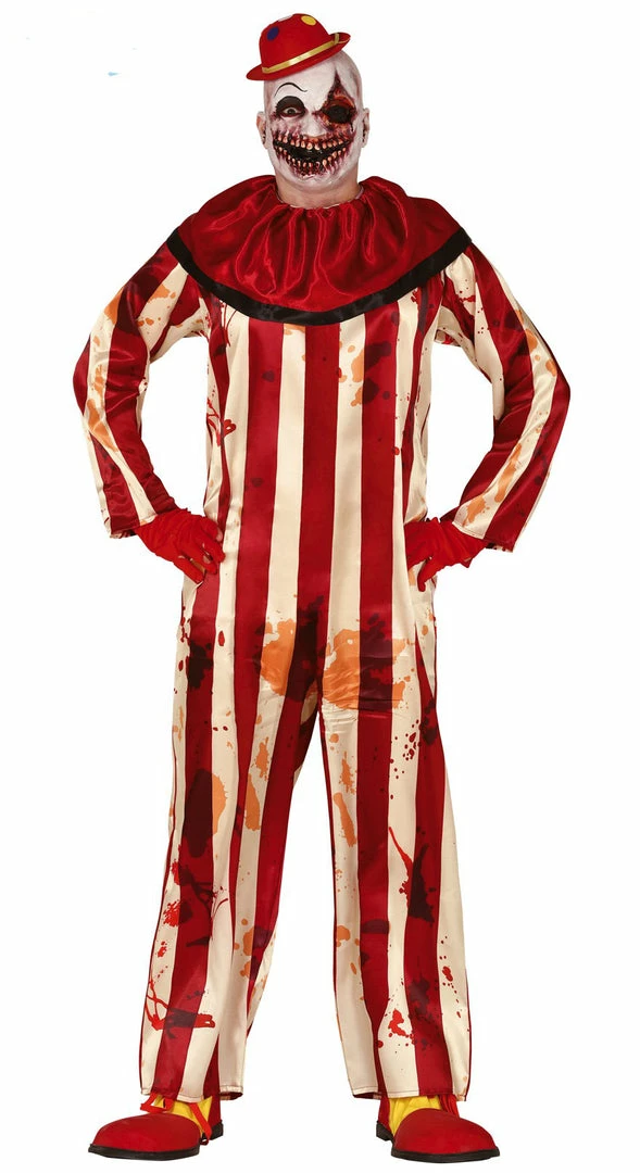 Fiestas Guirca Halloween Striped Clown Costume Men's 3 Fiestas Guirca Halloween Striped Clown Costume Men's