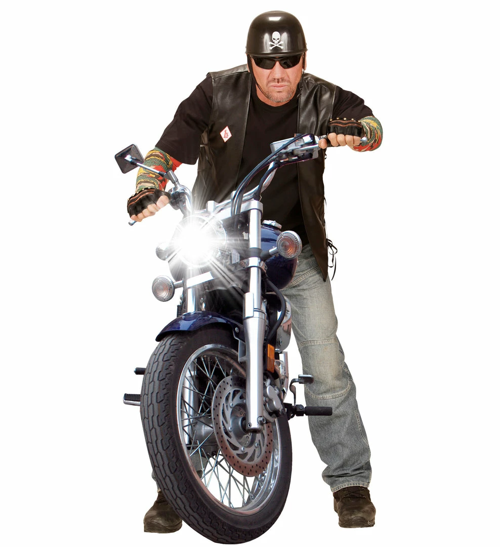 Widmann Deluxe Studded Fingerless Skull And Crossbones Gloves 1970's 4 Widmann Deluxe Studded Fingerless Skull And Crossbones Gloves 1970's