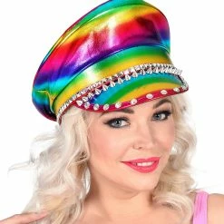 Widmann Studded Jewelled Rainbow Biker Hat