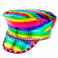 Widmann Studded Jewelled Rainbow Biker Hat 7 Widmann Studded Jewelled Rainbow Biker Hat