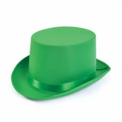 Fiestas Guirca St Patrick's Day Costumes Top Hat Green Satin