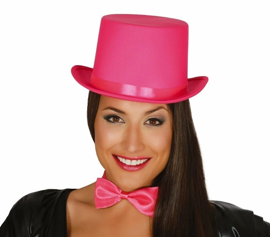 Fiestas Guirca Top Hat Pink Satin 3 Fiestas Guirca Top Hat Pink Satin