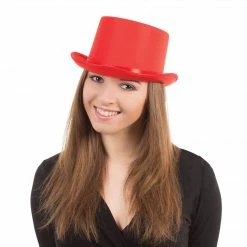 Bristol Costume Accessories Top Hat Red Satin