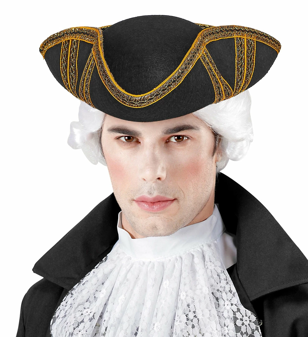 Widmann Tricorn Hat With Gold Trim Medieval, Renaissance & Tudor Costumes 4 Widmann Tricorn Hat With Gold Trim Medieval, Renaissance & Tudor Costumes