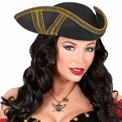 Widmann Tricorn Hat With Gold Trim Medieval, Renaissance & Tudor Costumes 7 Widmann Tricorn Hat With Gold Trim Medieval, Renaissance & Tudor Costumes