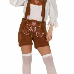 Widmann Tyrolean Woman Lederhosen Costume Light Brown World Costumes