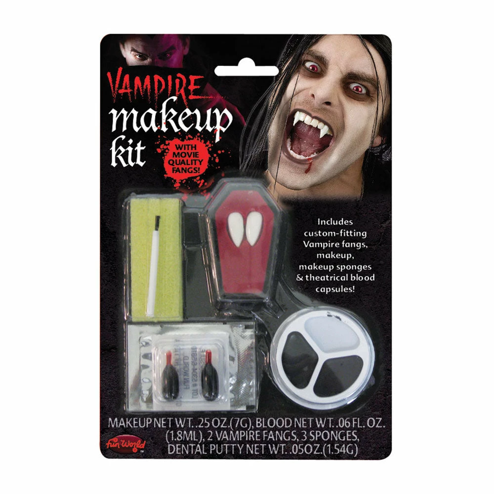Wicked Vampire Makeup Kit With Fangs Halloween Accessories 3 Wicked Vampire Makeup Kit With Fangs Halloween Accessories