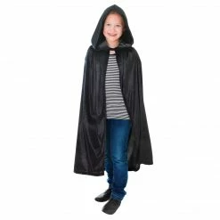 Bristol Velvet Black Hooded Cloak Childs