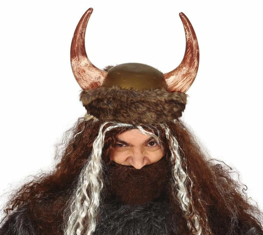 Fiestas Guirca Viking Helmet With Fur Medieval, Renaissance & Tudor Costumes 3 Fiestas Guirca Viking Helmet With Fur Medieval, Renaissance & Tudor Costumes