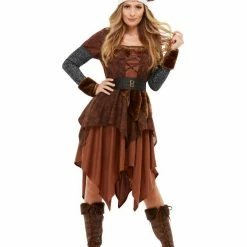 Smiffy's Medieval, Renaissance & Tudor Costumes Viking Barbarian Queen Costume