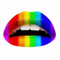 My Fancy Dress Rainbow Lip Tattoo
